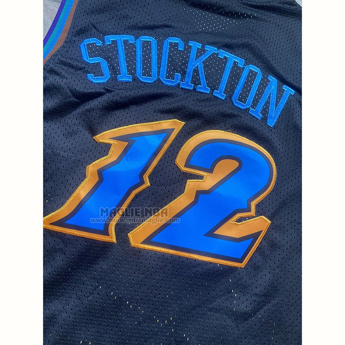 Maglia
 John Stockton NO 12 Utah Jazz Mitchell & Ness 1996-97 Nero
